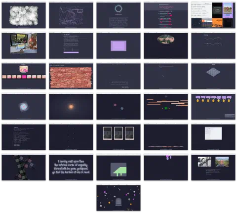 A collection of 31 different screenshots arranged in a grid. Each one showing a different web page.