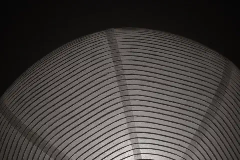 a black and white photo of a lampshade